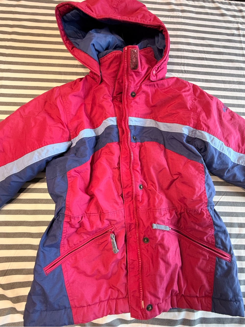 Columbia girls 7 / 8 small ski jacket coat insulated pink purple winter snow